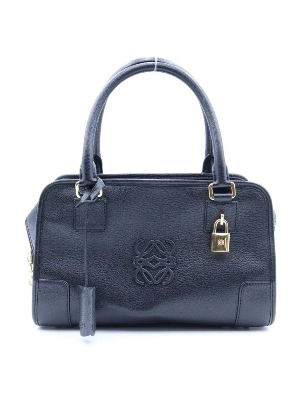 Loewe Amazona 28 Boston Bag Black Leather Gold